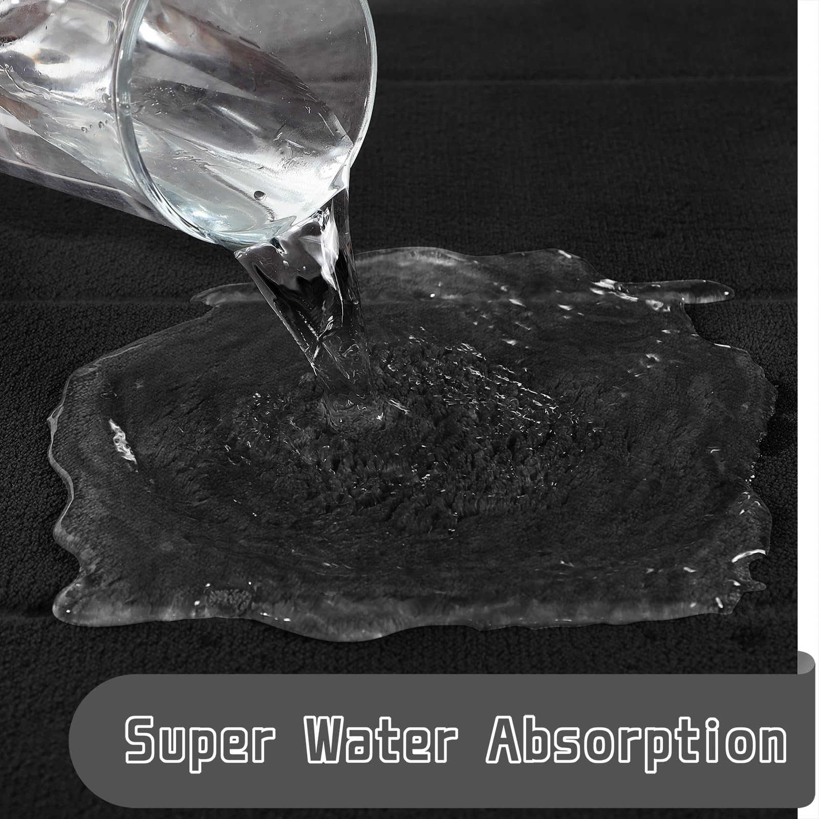 Yimobra Large Memory Foam Bath Mat 2 Pieces Set, Non Slip - Super Water Absorption Soft Bathroom Mat Rug, Thick, Dry Fast, Machi